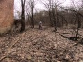 Found an Abandoned Building in the Forest and Fucked a Motorcycle Slut there || Dirtbike Sex Rides