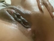 Dripping lube on tight ebony pussy and queefing on command