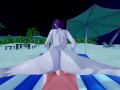 Rosaria gets fucked at the beach from your POV - Genshin Impact Hentai