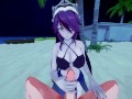 Rosaria gets fucked at the beach from your POV - Genshin Impact Hentai