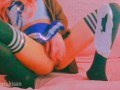Amateur girl touching her pussy before school Japan uniform uncensored shaking orgasm striptease