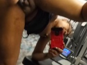 Ridin Dildo in Public Gym Pussy (upclose)