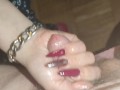 LONG POINTY RED NAILS WITH A LOT OF OIL FOR A SMALL COCK *Trailer*