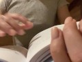 I read book and play with my cute tits