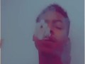 No shirt (smoking listening to music)