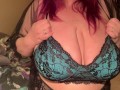 bbw teasing tits and blonde pussy in lingerie