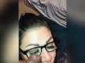 Milf gets crazy interracial sloppy throat fuck and facial