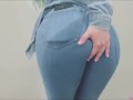 boy/girl jeans wetting and jeans assjob