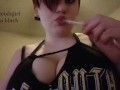 My last - smoke vape stoner goth girl striptease and pussy play