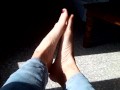Playing with my feet while they sunbathe !!