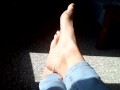 Playing with my feet while they sunbathe !!