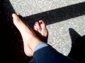 Playing with my feet while they sunbathe !!