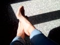 Playing with my feet while they sunbathe !!