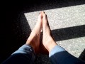 Playing with my feet while they sunbathe !!