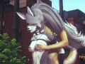 Furry Hentai Wolf gives fox boobjob until he cum on her face