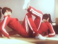 Asian Naughty Lesbian Tribbing with Red Clothed