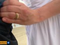 She loves to make a handjob on the crowded beach