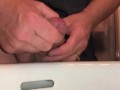 Pissing Through a Hollow Sound (clear plastic straw) - Sounding Pee Hole Play, pissing into the sink