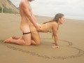 Hot teen girlfriend surprises her boyfriend with her wet pussy on a public beach! - TravellingLovers