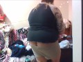 buttcrack putting clothes away
