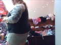 buttcrack putting clothes away