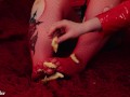 Banana Splosh Squeeze Video Heels and Food Crush Fetish