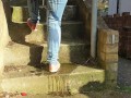 ⭐ Girl Casually Pissing Herself While Tying Her Shoelace!