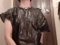 Masturbating through my trash bag dress