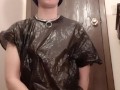 Masturbating through my trash bag dress