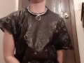 Masturbating through my trash bag dress