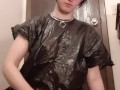 Masturbating through my trash bag dress
