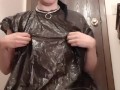 Masturbating through my trash bag dress