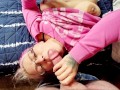 Horny wife with big tits knows how to suck a cock