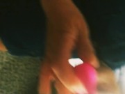 Girlfriend inserts lush vibrator in her pussy before we go out to casino pt 1