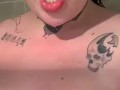 Chubby milf showering
