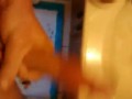 Big White Dick in bathroom masturbation