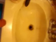 Big White Dick in bathroom masturbation