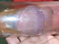 Piss in condom while using my penis pump | masturbate and cum in it