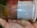 Piss in condom while using my penis pump | masturbate and cum in it