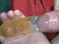 Piss in condom while using my penis pump | masturbate and cum in it