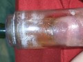 Piss in condom while using my penis pump | masturbate and cum in it