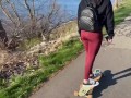 LONGBOARDING FOLLOWED BY SEXY BLOWJOB AND HARDCORE FUCKING CUM IN MOUTH OUTDOORS