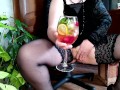 Russian milf and her natural cocktail