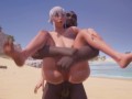 Curvy Blonde Babe Blacked | get pregnant on the beach | 3D Porn Wild Life