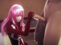 Zero Two's impressive blowjob and deepthroat(3D PORN) [Darling in the Franxx]