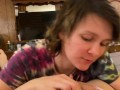Slut neighbor loves to give slobbery blowjob