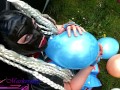 Miss Maskerade Rubber Doll Playing And Pop Balloon - Looner Fetish In Full Latex 02