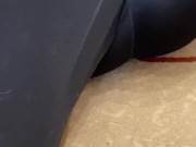 Girl in leggings does sport