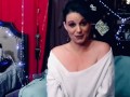 Blue haired slut Laurasquirts playing with her natural boobs riding dildo