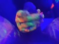 Hot tinder slut glow in the dark body paint blacklight cock suck